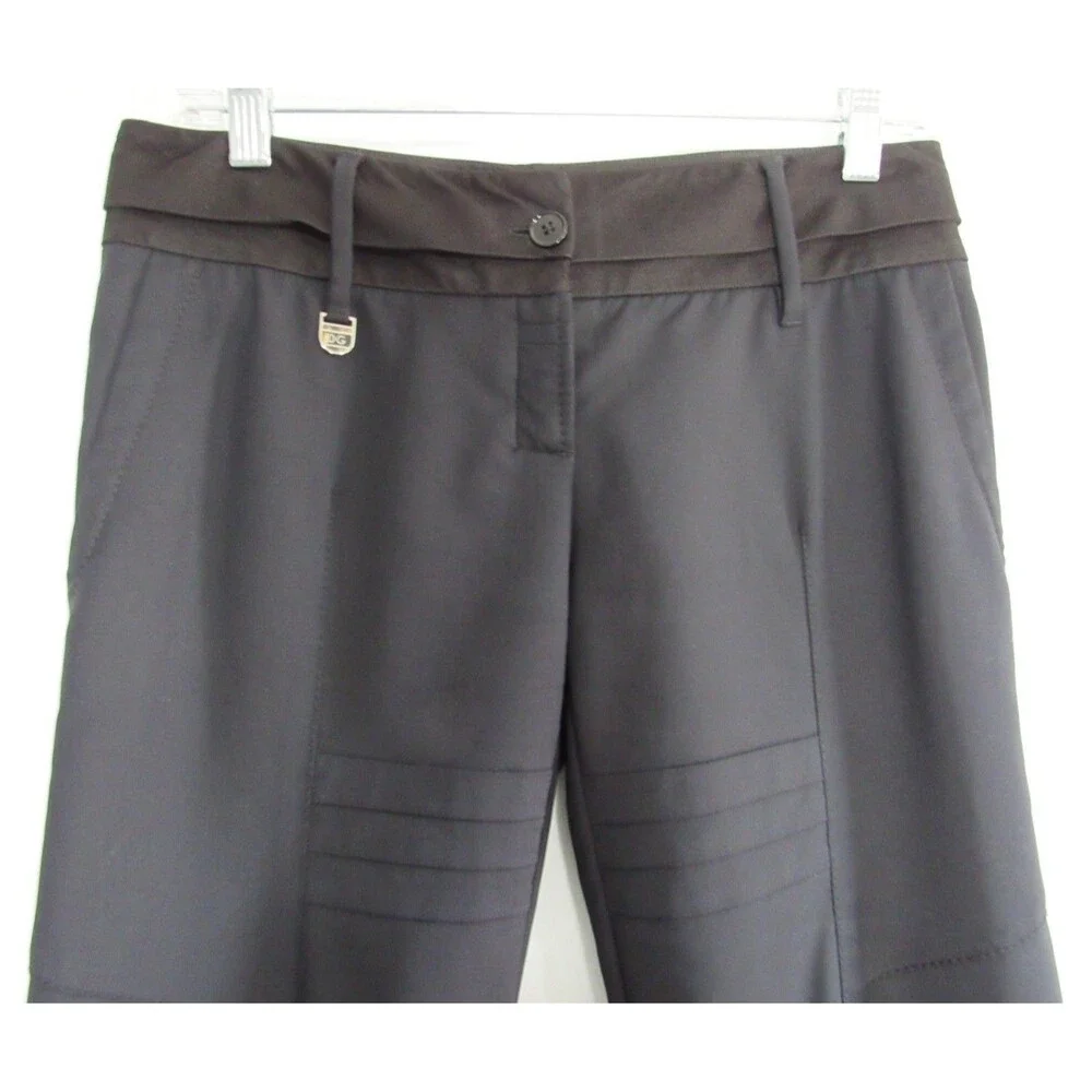 Dolce & Gabbana Black Straight Leg Silk Blend Made in Italy Pants Size 40 EUC